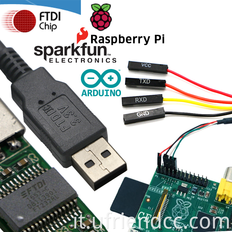 SparkFun High Compatible Win10 UART 5V 3.3V FTDI FT232RL USB a TTL Cavo seriale per Raspberry Pi